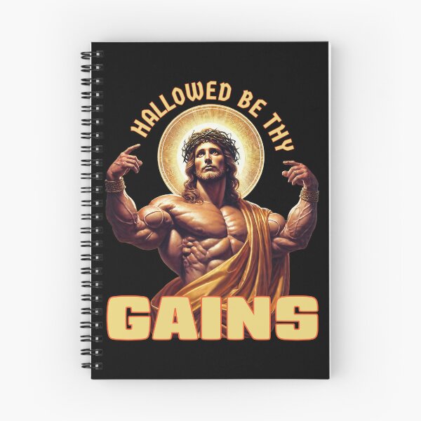 Item preview, Hallowed Be Thy Gains Funny Gym Parody Design designed and sold by Victor Shadehorn.