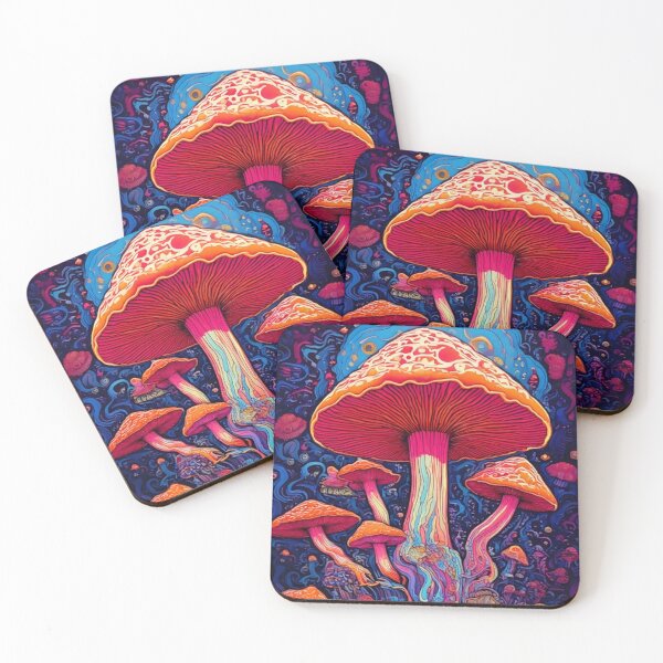 Item preview, Colorful Trippy Mushroom Art – Psychedelic Groovy Surreal Design - Mushroom designed and sold by CattlettArt.