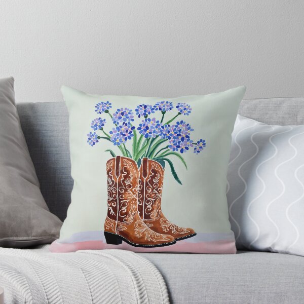 Item preview, Colorful Bluebonnet Cowgirl Boots Painting designed and sold by Magnolia Valley Art.