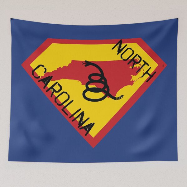 Item preview, NORTH CAROLINIAN SHIELD - Freedom Is The Superpower - Modern Gadsden Snake Flag - Dont Tread On Me SUPERHERO NORTH CAROLINA spellout design designed and sold by pelagio.