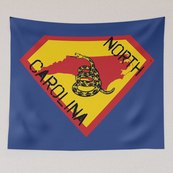 Item preview, NORTH CAROLINIAN  SHIELD - Freedom Is The Superpower -  Gadsden Snake Flag - Dont Tread On Me SUPERHERO NORTH CAROLINA spellout design designed and sold by pelagio.