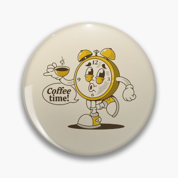 Item preview, Coffee time. Alarm clock character holding a coffee cup designed and sold by adipra.