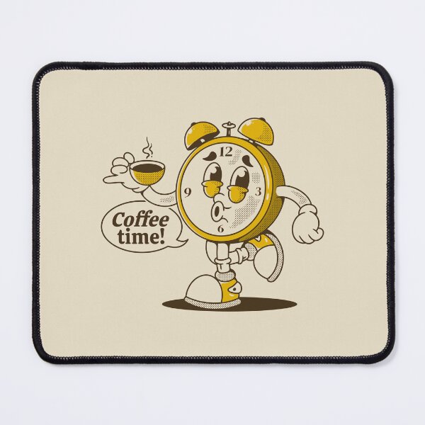 Item preview, Coffee time. Alarm clock character holding a coffee cup designed and sold by adipra.