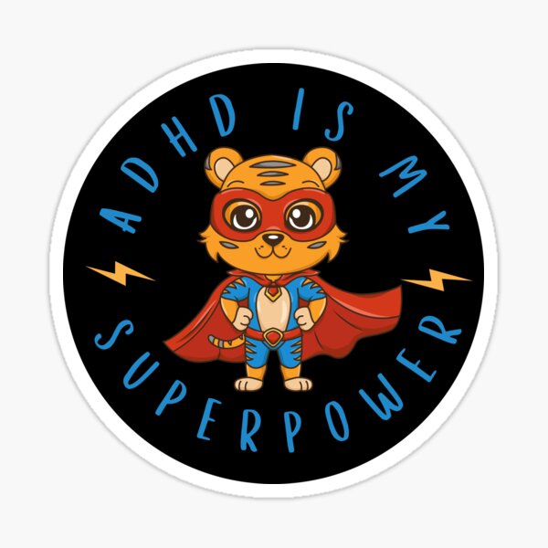 Item preview, ADHD Is My Superpower – Superhero Tiger Kids Design designed and sold by LittleMiddleMomma.