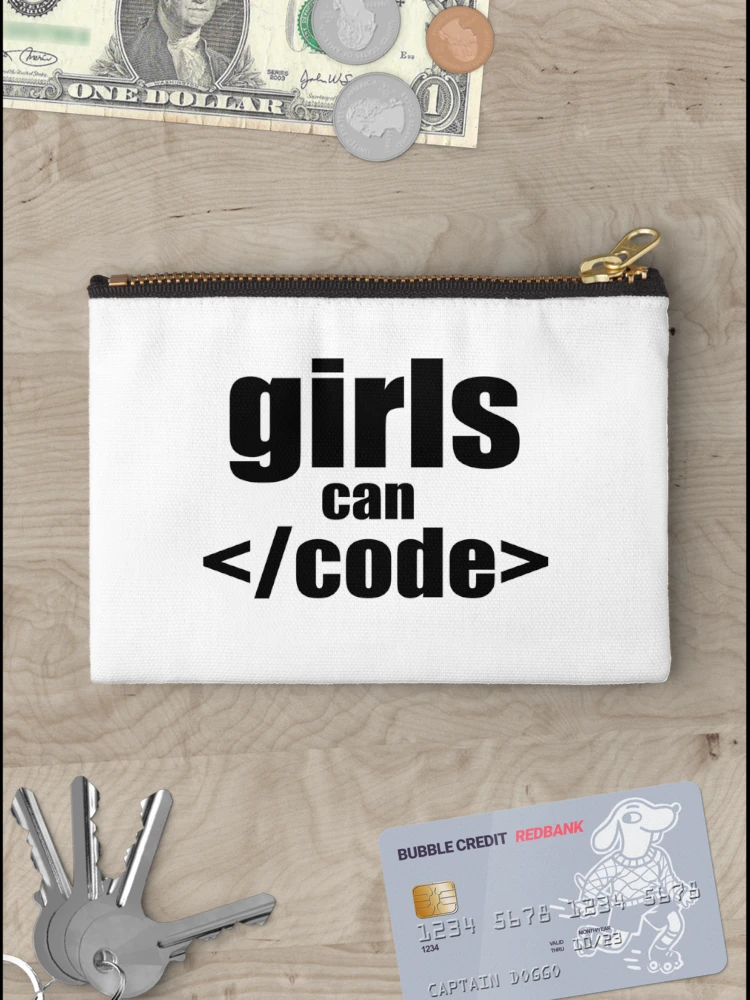 Thumbnail 3 of 4, Zipper Pouch, Girl code designed and sold by KeepOnCoding.