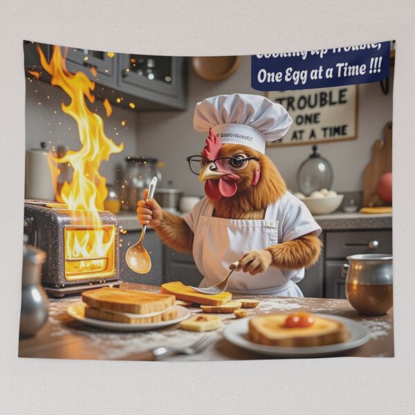 Item preview, Egg-tastrophe in the Kitchen Poster  designed and sold by nhk999.
