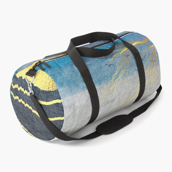 Item preview, Golden-Sunset Streaks With Teal Blue Mountains Abstract designed and sold by DEC02.