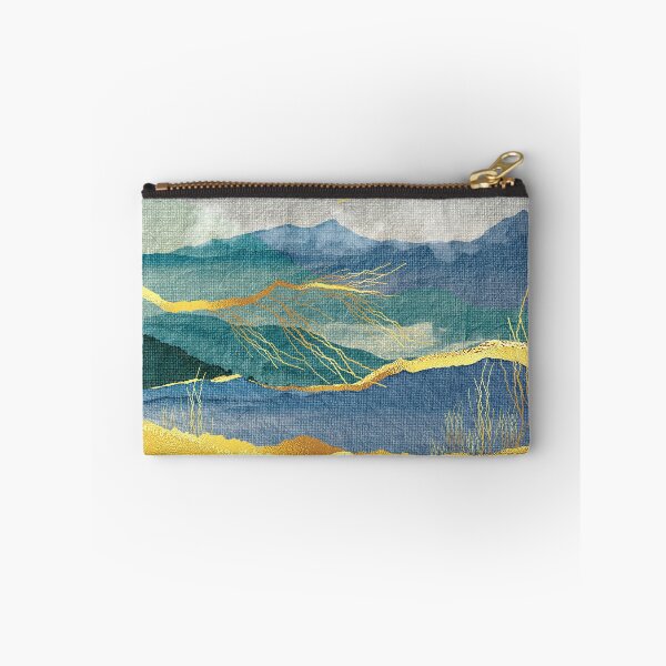Item preview, Golden-Sunset Streaks With Teal Blue Mountains Abstract designed and sold by DEC02.