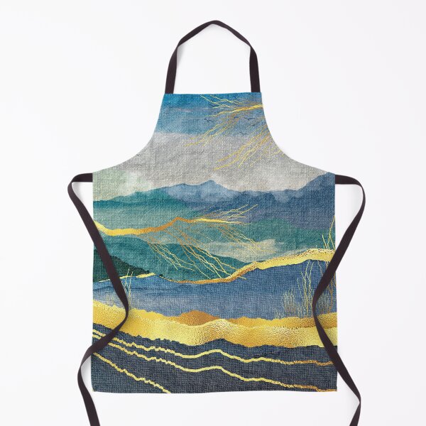 Item preview, Golden-Sunset Streaks With Teal Blue Mountains Abstract designed and sold by DEC02.