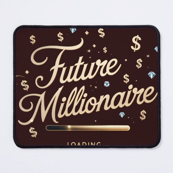 Item preview, Future Millionaire Loading Sticker – Luxury Gold Typography with Dollar Signs & Diamonds designed and sold by InsightA.