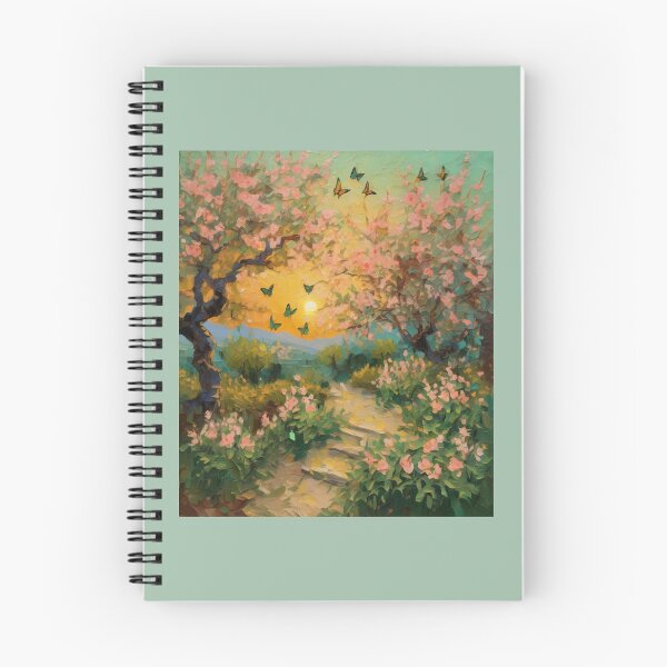 Item preview, "Secret Garden: Blooming Peach Blossoms and Colorful Butterflies" designed and sold by Artisticanvas.