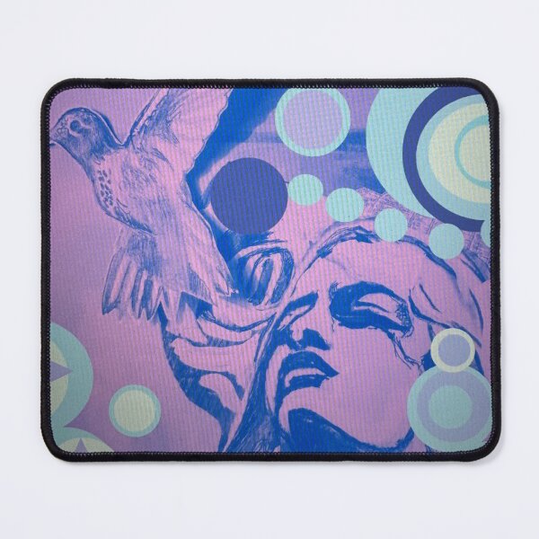 Item preview, Young lady surrounded by colorful circles and hummingbird, designed and sold by Dustydesert1.