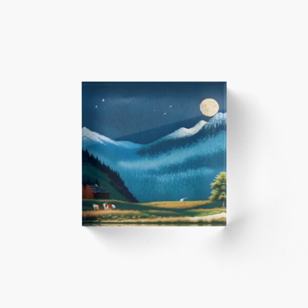 Item preview, Moonlit Mountain Meadow designed and sold by Zeph1.