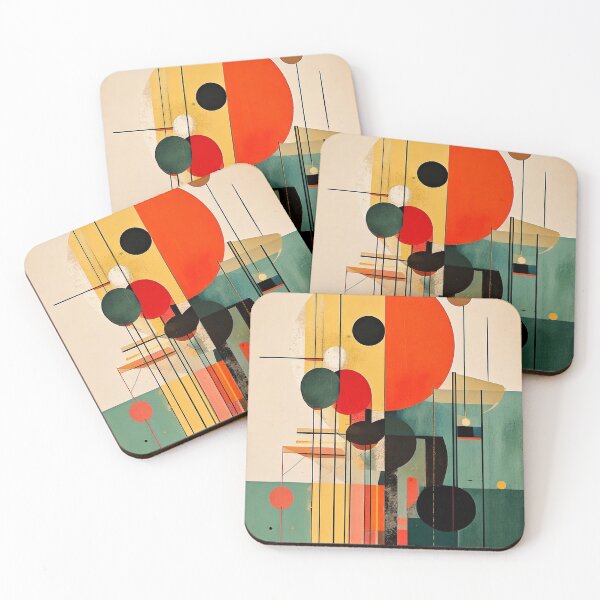 Item preview, Mid-Century Modern Geometric Abstract Art – Retro 50s Inspired Minimalist Design designed and sold by CattlettArt.
