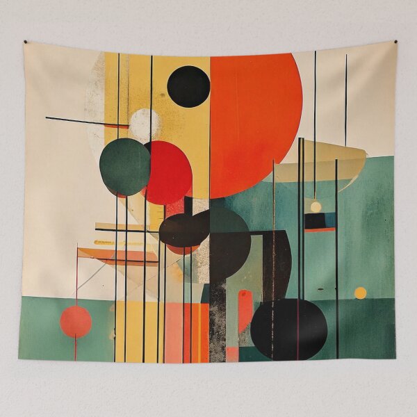 Item preview, Mid-Century Modern Geometric Abstract Art – Retro 50s Inspired Minimalist Design designed and sold by CattlettArt.