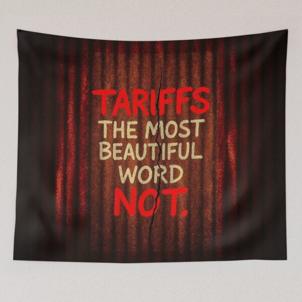 Item preview, Tariffs Graffiti Protest Art – Rusted Corrugated Iron designed and sold by Michael van der Hoorn.