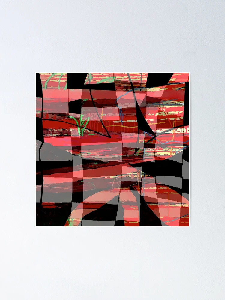 Thumbnail 1 of 3, Poster, Red Patterns designed and sold by ViaARTfactory.