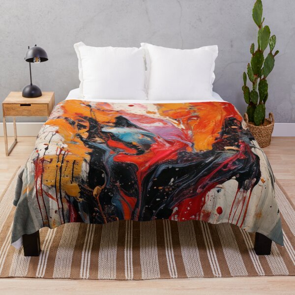 Item preview, Expressive Drip & Splatter Abstract Painting – Modern Gallery Art with Thick Runny Paint designed and sold by CattlettArt.