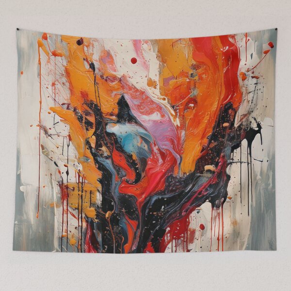 Item preview, Expressive Drip & Splatter Abstract Painting – Modern Gallery Art with Thick Runny Paint designed and sold by CattlettArt.