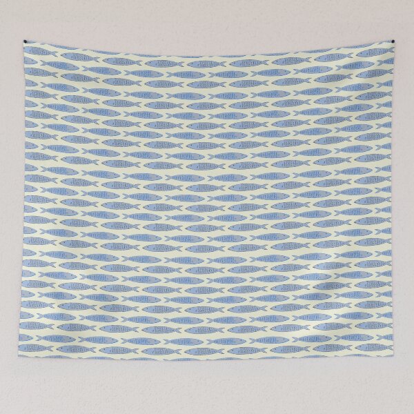 Item preview, Sardines Fish Pattern - Fisherman Nautical Hand Drawn Seaside Print designed and sold by alisnwonderland.