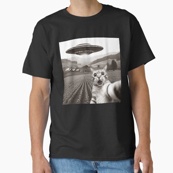 Item preview, Cat Selfie With Alien UFO Funny Cat Gifts For Men Women Kid designed and sold by Accessory-sani.