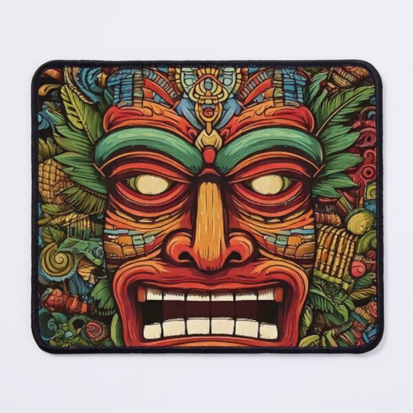 Item preview, Tropical Tiki Totem Mask Modern Art – Vibrant Island Pop Style - Tiki designed and sold by CattlettArt.