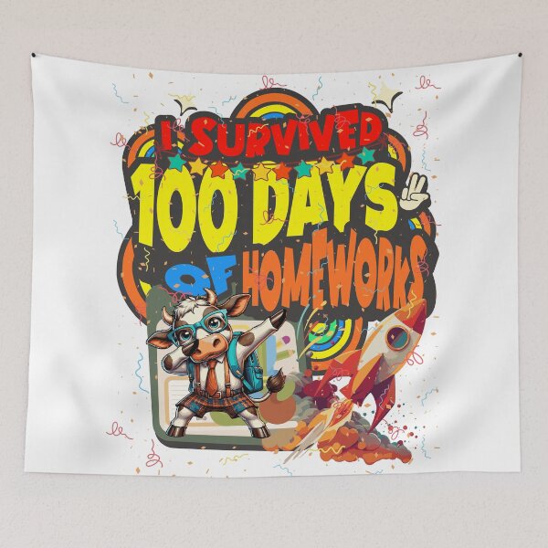 Item preview, I survived 100 Days Of Homeworks : Cow designed and sold by Eksama Design.