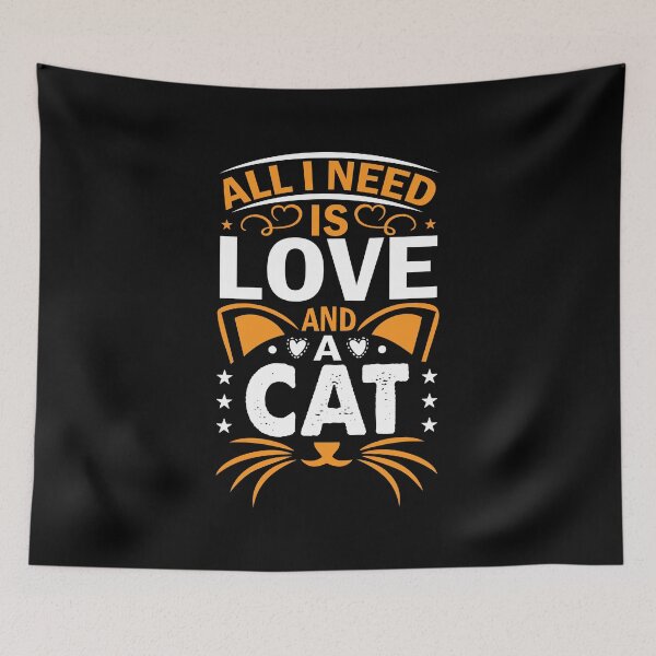 Artikelvorschau, Alles was ich brauche ist Liebe und Katze Katzenliebhaber Kunst entworfen und verkauft von Witty Shirts.