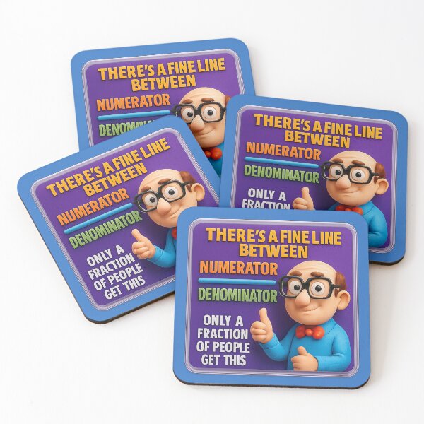 Item preview, Fine line between numerator and denominator – humorous math design designed and sold by Girih.