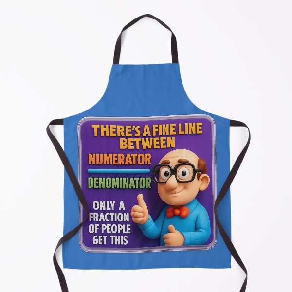 Item preview, Fine line between numerator and denominator – humorous math design designed and sold by Girih.