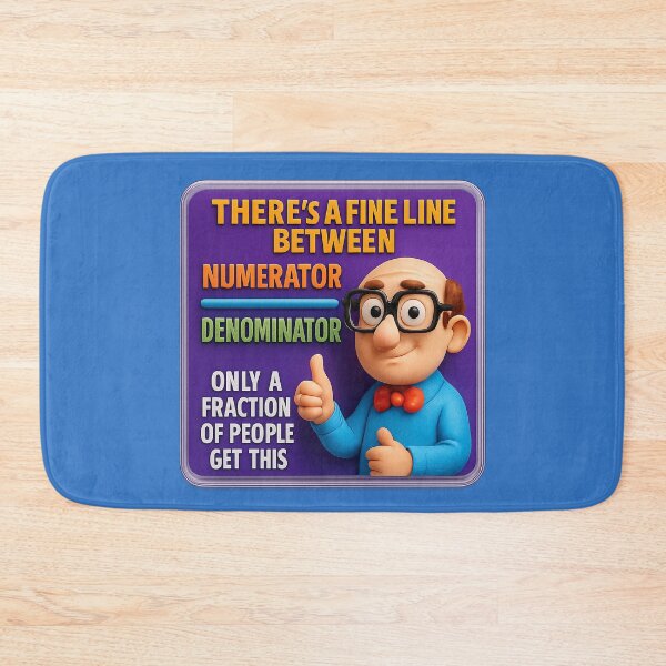 Item preview, Fine line between numerator and denominator – humorous math design designed and sold by Girih.