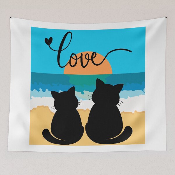 Item preview, Cat Love Vintage Sunset Silhouette Design designed and sold by Fredster1966.