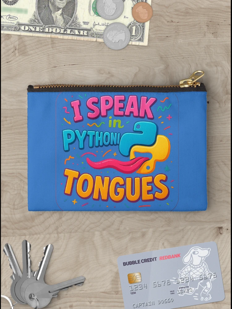 Thumbnail 3 of 4, Zipper Pouch, Python Perfection – Humorous Design for Programmers designed and sold by Girih.