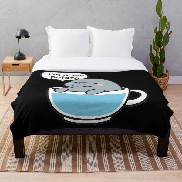 Aperçu de l'œuvre Je suis une patate de mer – Un mignon lamantin dans une tasse de thé créée et vendue par OB Print.
