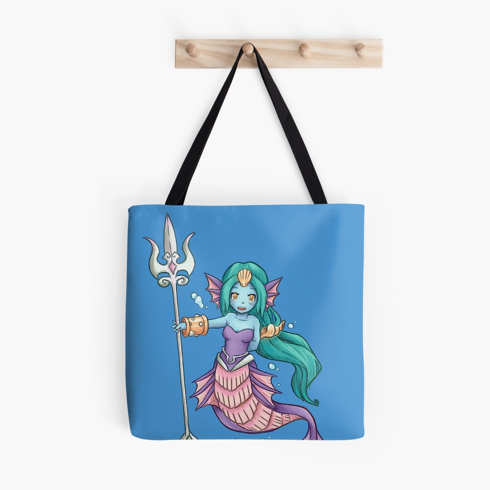 Mermaid Blue & Black Medium Maltese Tote