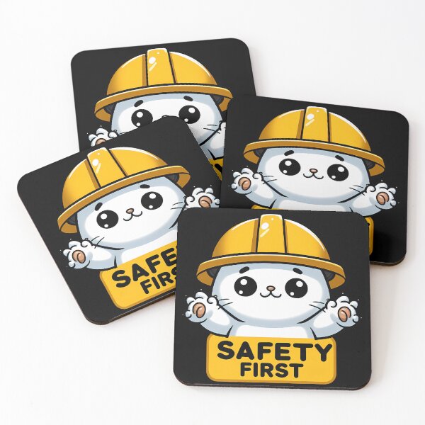 Item preview, Safety First Cat designed and sold by Funny Vintage Stickers And T-Shirts.