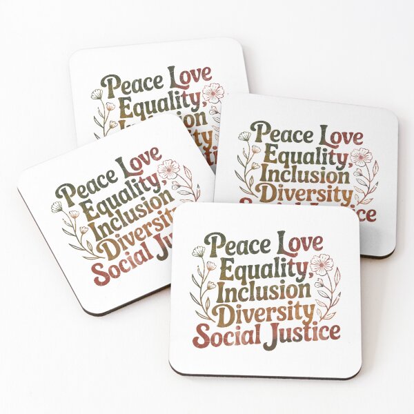 Item preview, Peace Love Hope Equality Inclusion Diversity Social Justice designed and sold by FurbuddyWonders.