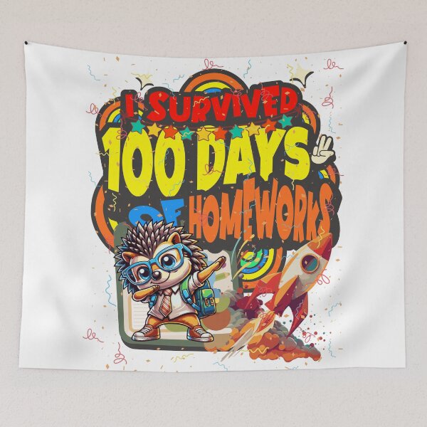 Item preview, I survived 100 Days Of Homeworks : Porcupine designed and sold by Eksama Design.