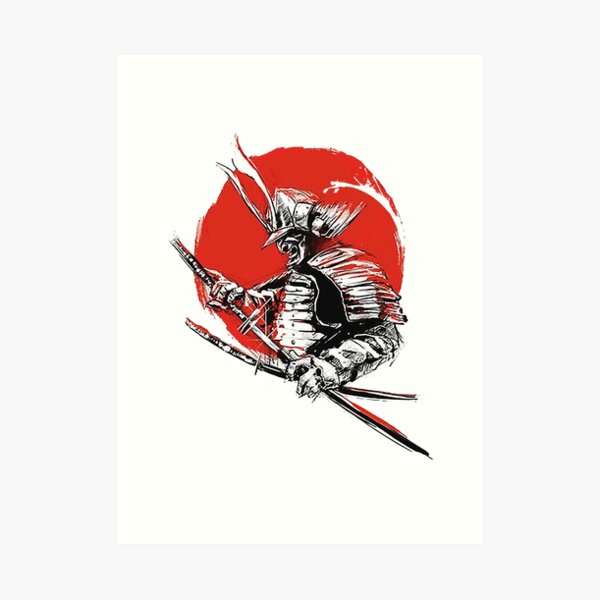 Sunset Samurai Warrior Art Print