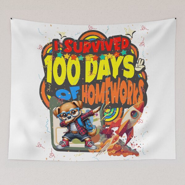 Item preview, I survived 100 Days Of Homeworks : Puppy designed and sold by Eksama Design.