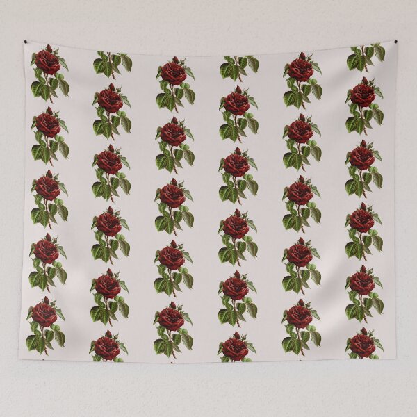 Item preview, Antique Dark Red Rose Flower with Rose Buds designed and sold by IrisAndIvy.