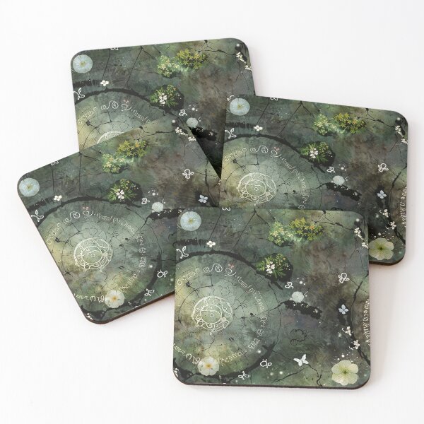 Item preview, Circles with ancient characters engraved on cracked stone surface designed and sold by CoolPixels.