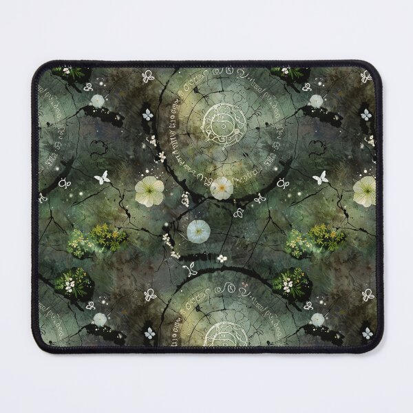 Item preview, Circles with ancient characters engraved on cracked stone surface designed and sold by CoolPixels.