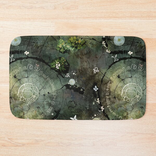 Item preview, Circles with ancient characters engraved on cracked stone surface designed and sold by CoolPixels.