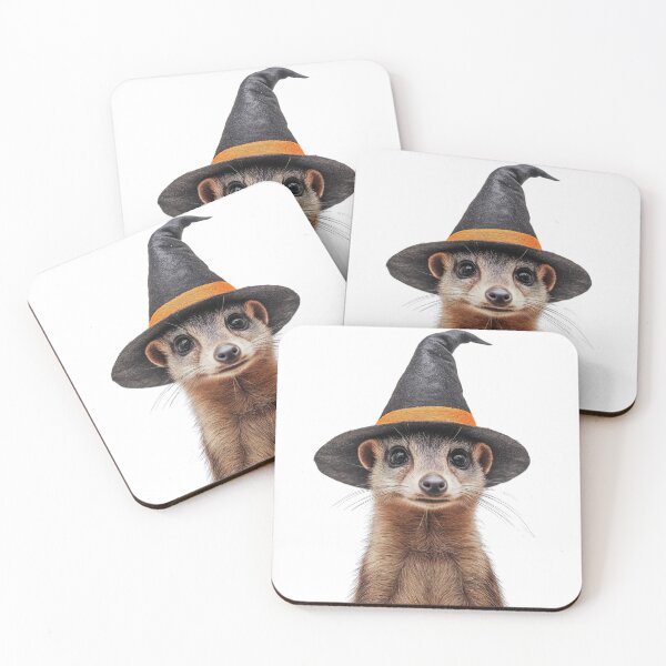 Item preview, Mongoose Wearing Halloween Witch Hat designed and sold by LazyOwlStore.