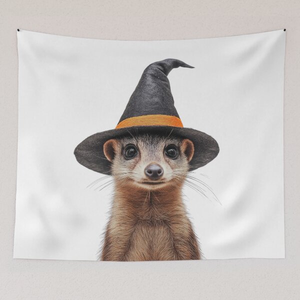 Item preview, Mongoose Wearing Halloween Witch Hat designed and sold by LazyOwlStore.