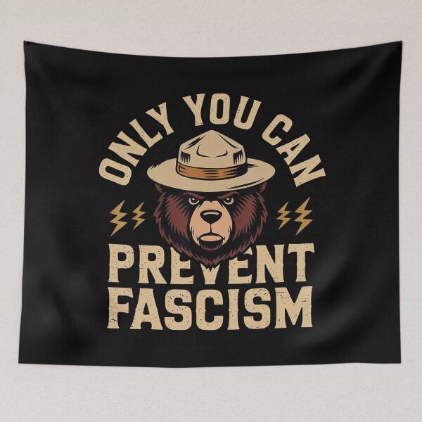 Item preview, Only You Can Prevent Fascism Bear 2025 Retro designed and sold by GrulkeNedrow.