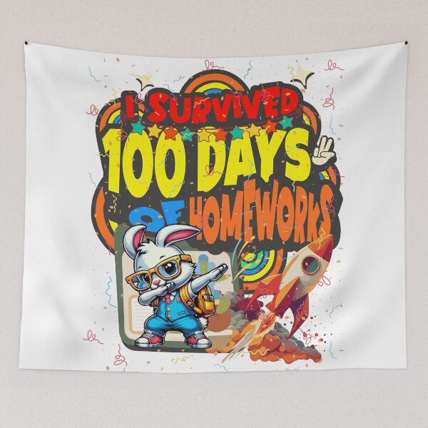 Item preview, I survived 100 Days Of Homeworks : Rabbit designed and sold by Eksama Design.