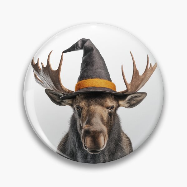 Item preview, Moose Wearing Halloween Witch Hat designed and sold by LazyOwlStore.