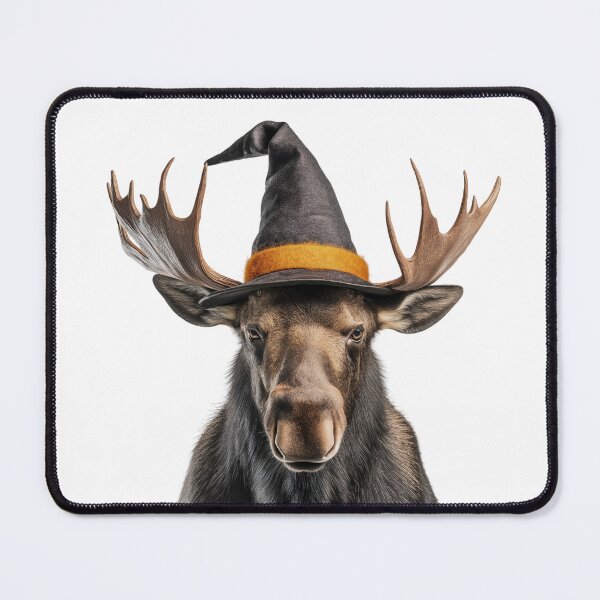 Item preview, Moose Wearing Halloween Witch Hat designed and sold by LazyOwlStore.